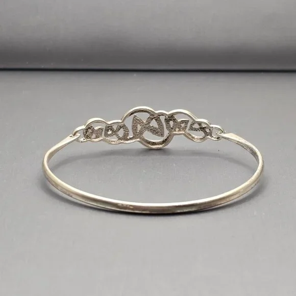VTG Sterling Silver 925 Celtic Knot Bracelet 7" Hinged Design 10.33g - Picture 3 of 11